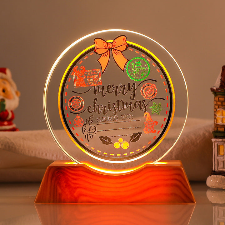 Crystal Holiday Decorative Gift + Small Light-Up Base Night Light