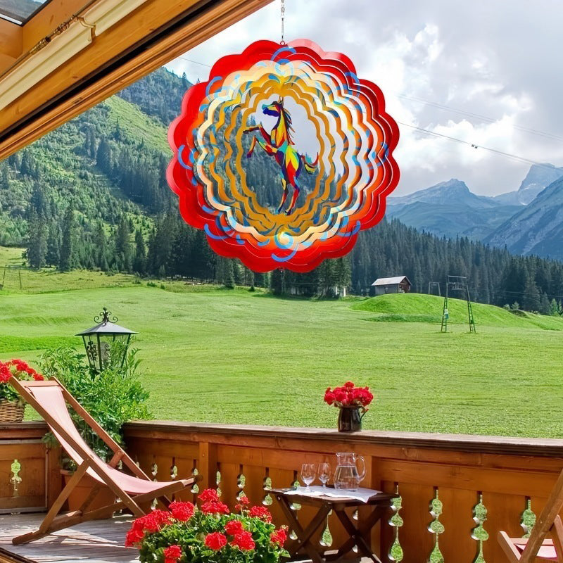 Stainless Steel 3D Visual Mandala Wind Spinner Hanging Ornament