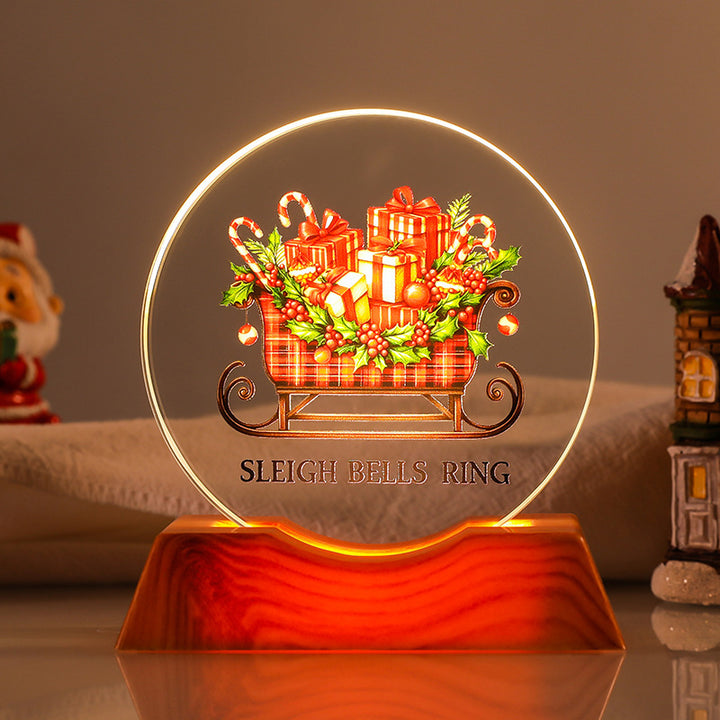 Crystal Holiday Gift Ornament + Light-Up Base Night Light