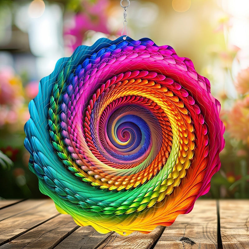 Stainless Steel 3D Visual Mandala Wind Spinner Hanging Ornament