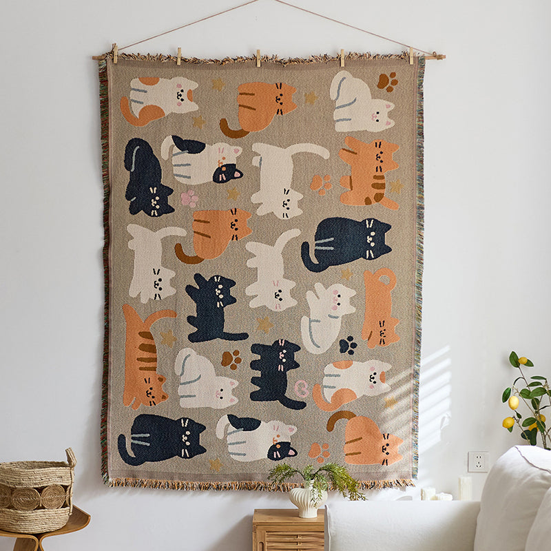 "Instagram-style" fabric wall hanging with cotton tassels