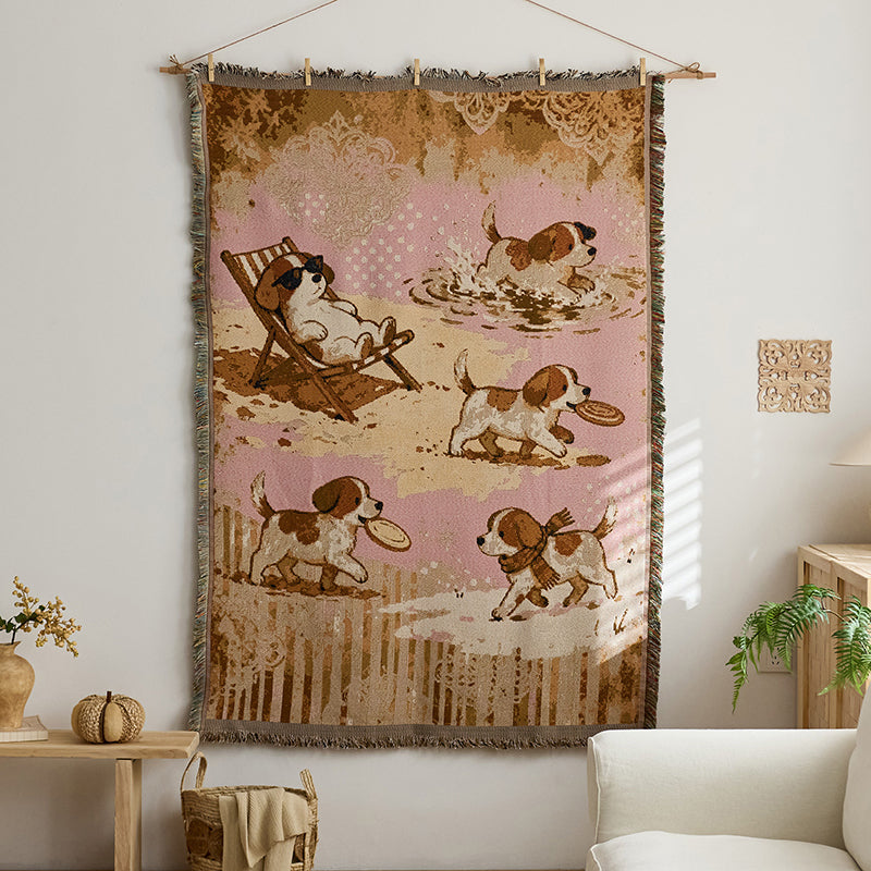 "Instagram-style" fabric wall hanging with cotton tassels