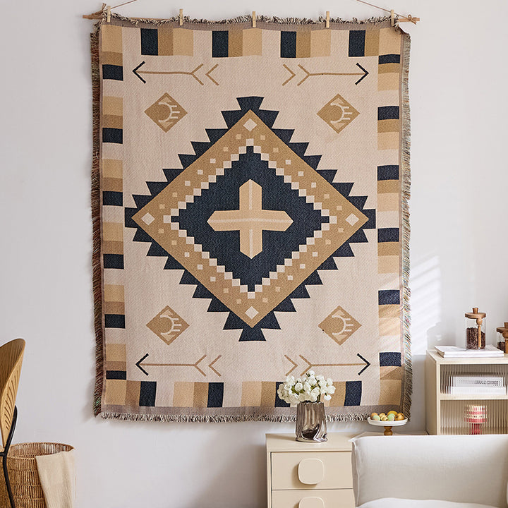 "Instagram-style" fabric wall hanging with cotton tassels
