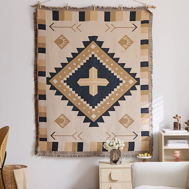 "Instagram-style" fabric wall hanging with cotton tassels
