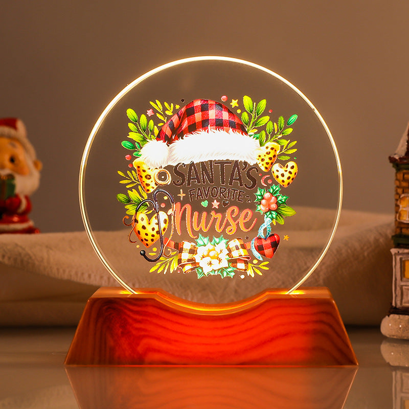 Crystal Holiday Gift Ornament + Light-Up Base Night Light