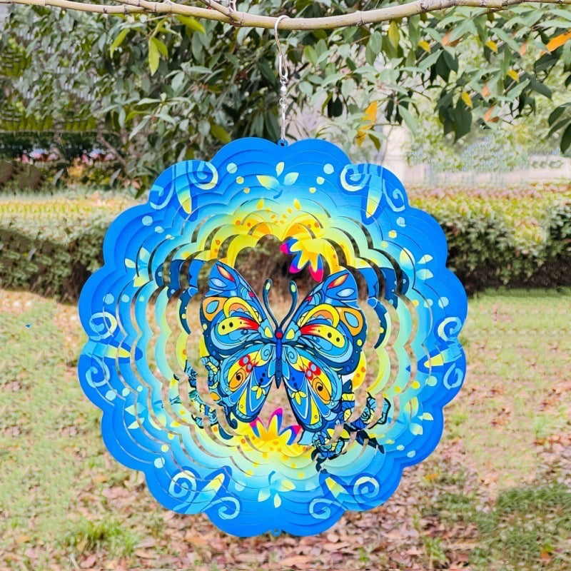 Stainless Steel 3D Visual Mandala Wind Spinner Hanging Ornament