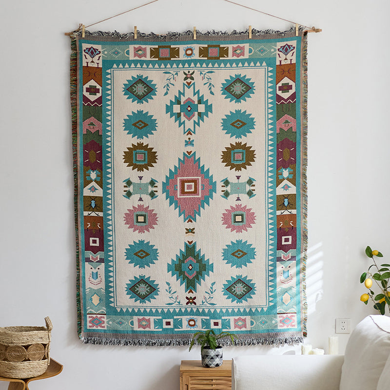 "Instagram-style" fabric wall hanging with cotton tassels