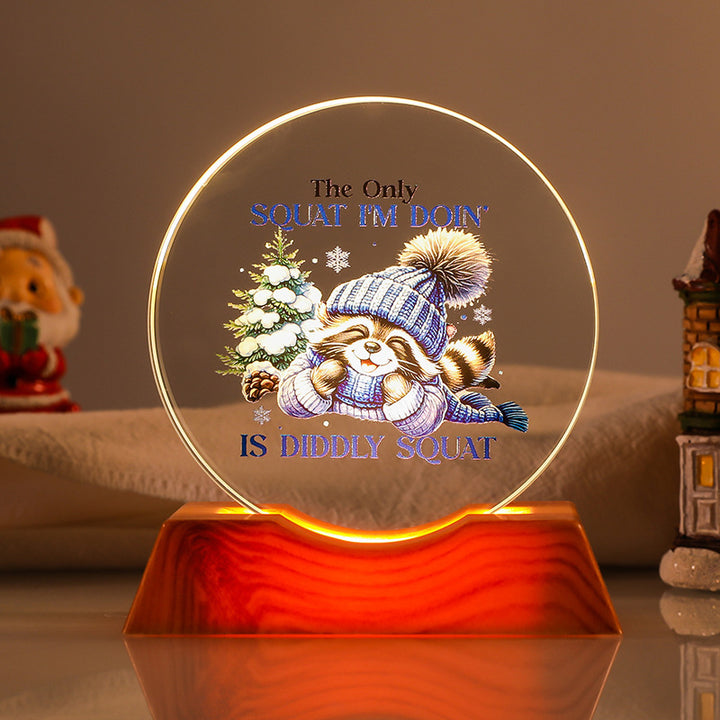Crystal Holiday Gift Ornament + Light-Up Base Night Light