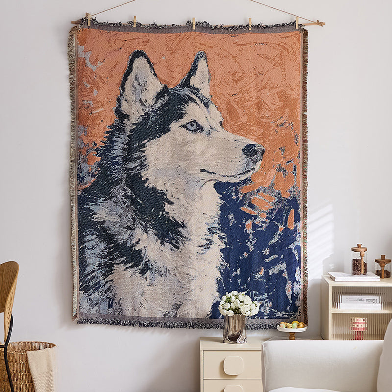 "Instagram-style" fabric wall hanging with cotton tassels