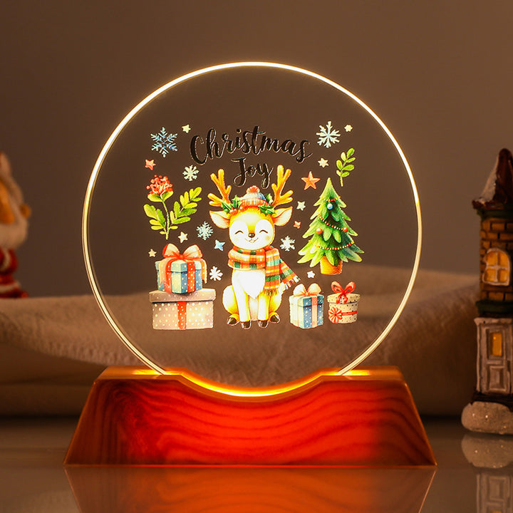 Crystal Holiday Gift Ornament + Light-Up Base Night Light