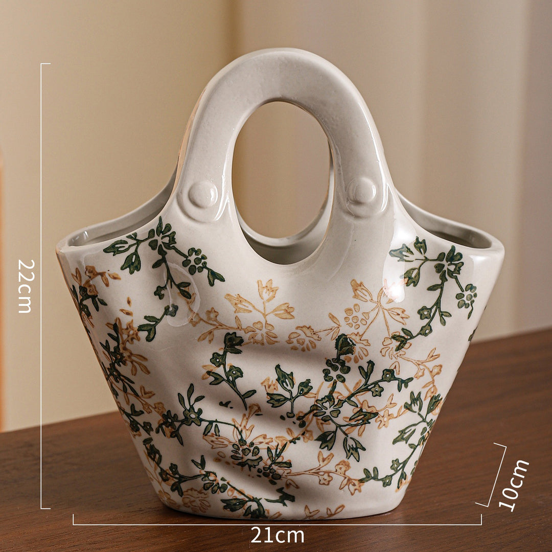 Exquisite blue and white porcelain vase ornament
