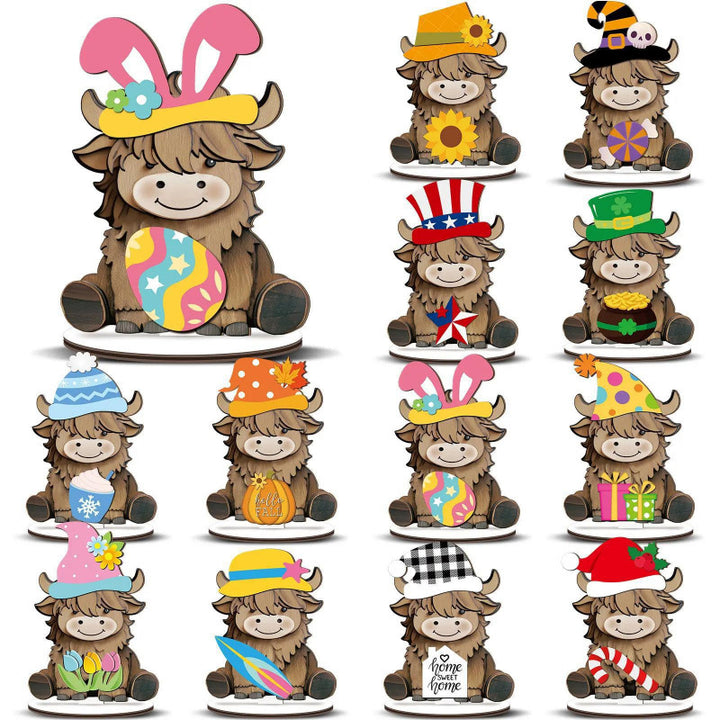 Best-selling interchangeable wooden animal ornaments