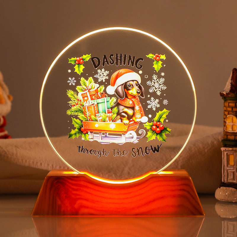 Crystal Holiday Gift Ornament + Light-Up Base Night Light