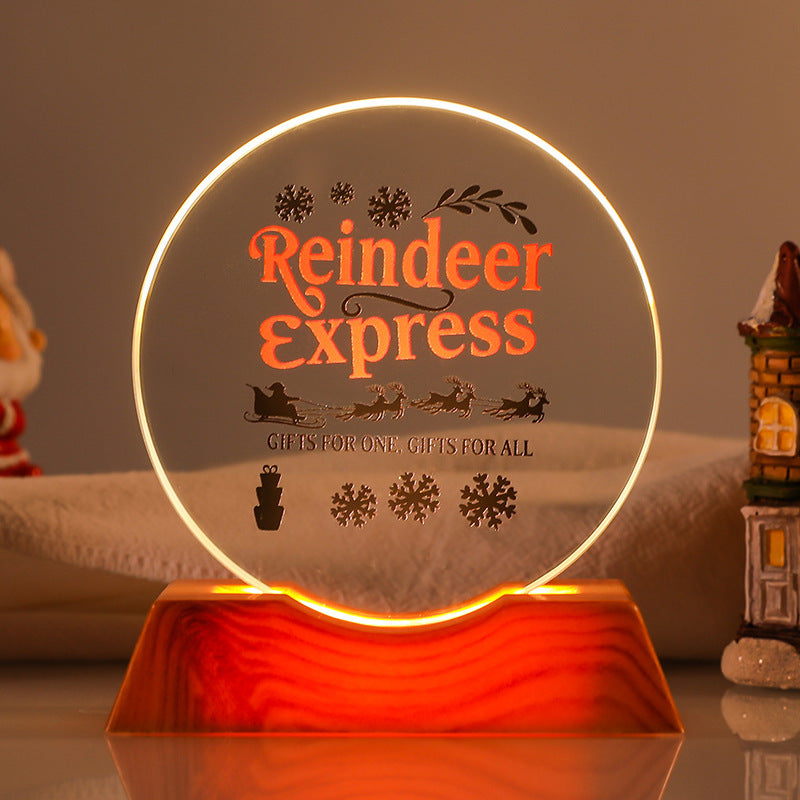 Crystal Holiday Gift Ornament + Light-Up Base Night Light