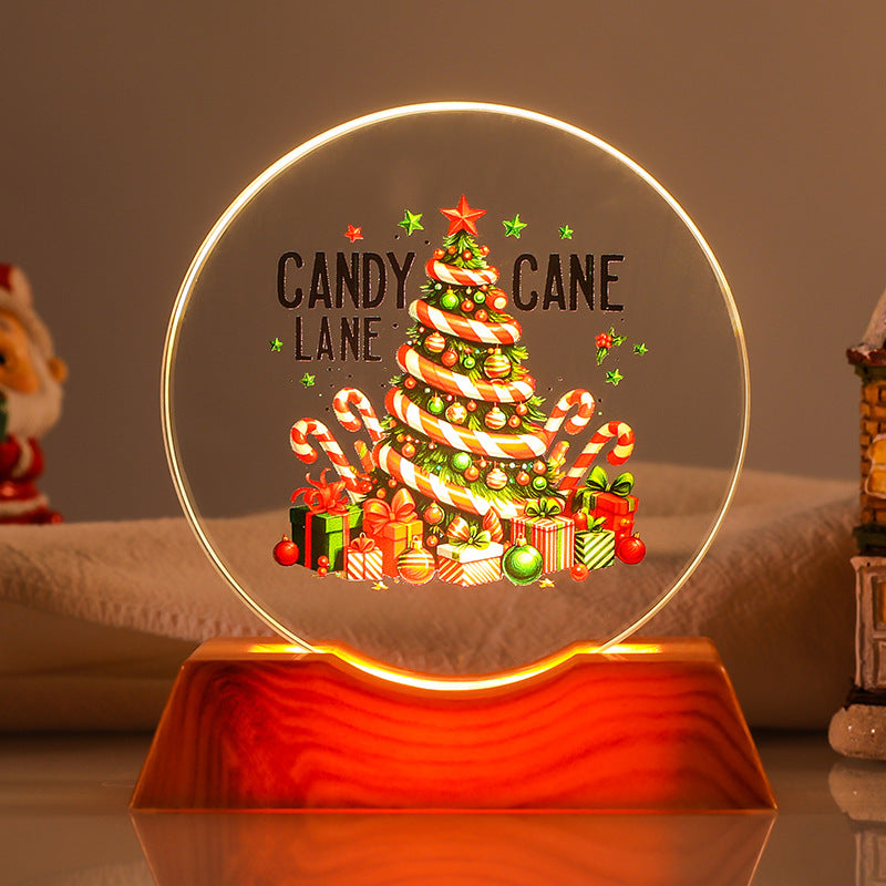 Crystal Holiday Gift Ornament + Light-Up Base Night Light
