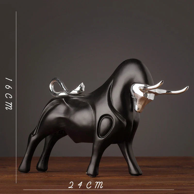 Obsidian Bull Sculpture
