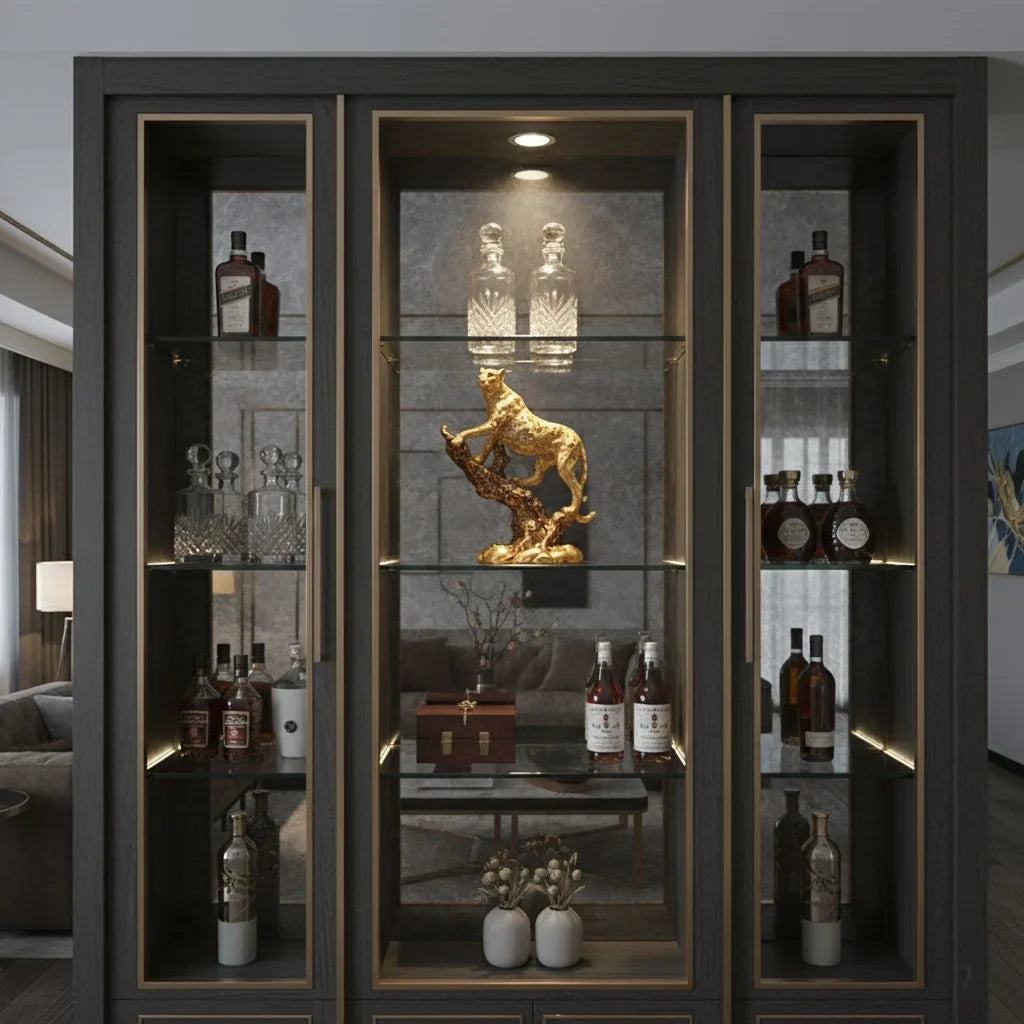 Golden Leopard Sculpture