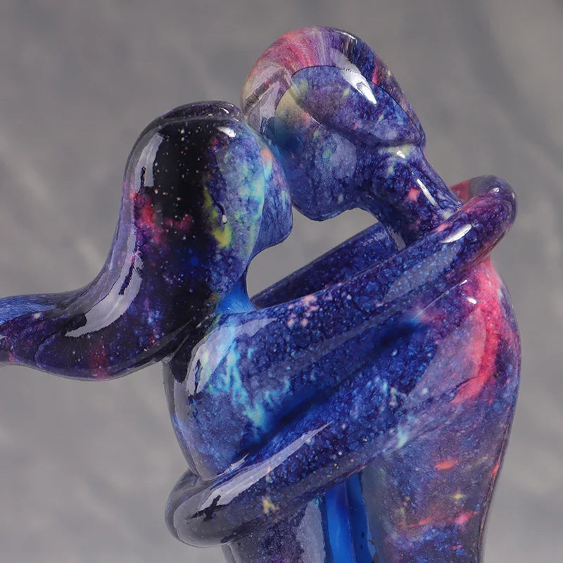 Cosmic Bond - Abstract Couple Embrace Sculpture