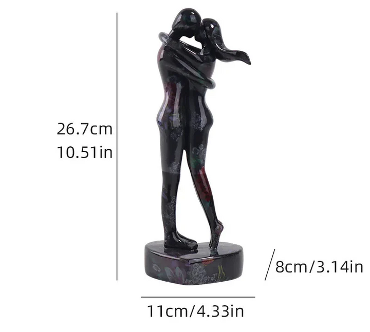 Cosmic Bond - Abstract Couple Embrace Sculpture
