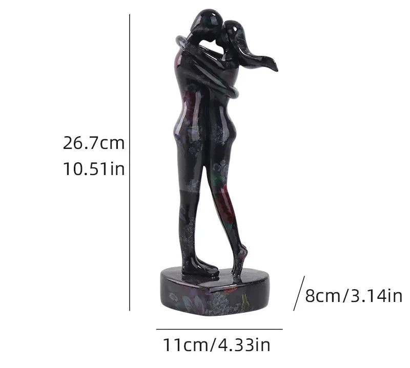 Cosmic Bond - Abstract Couple Embrace Sculpture