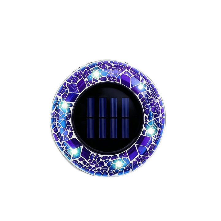 Solar-powered waterproof mosaic LED night light for outdoor courtyards