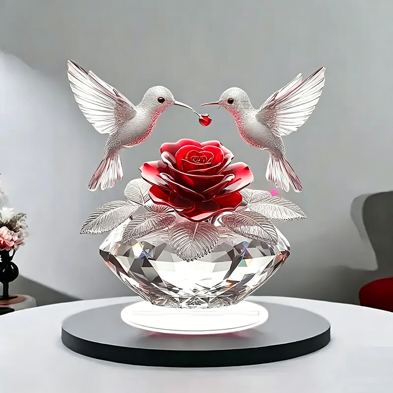 Acrylic Bird-on-Branch Hanging Ornament
