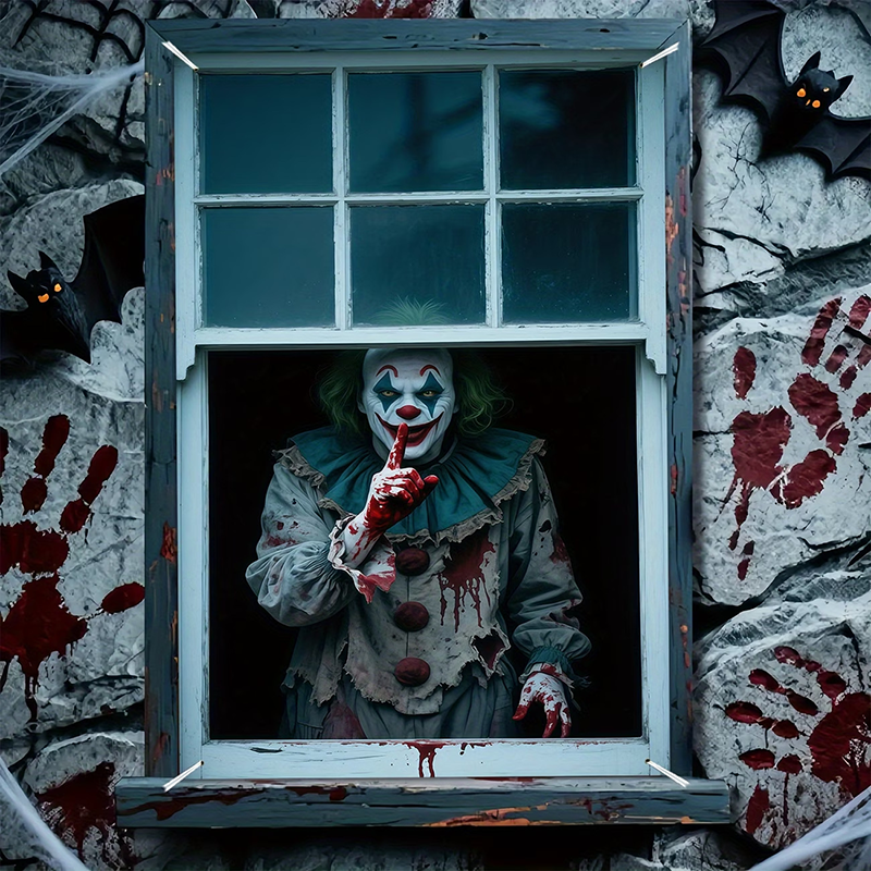 Halloween Spooky Window Fabric Decoration