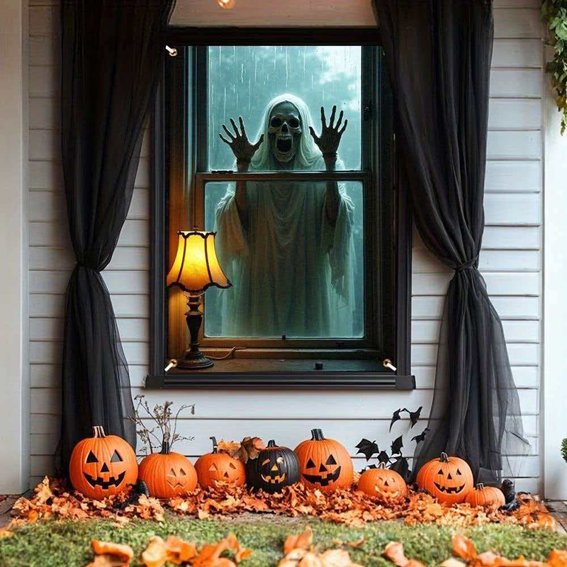 Halloween Spooky Window Fabric Decoration