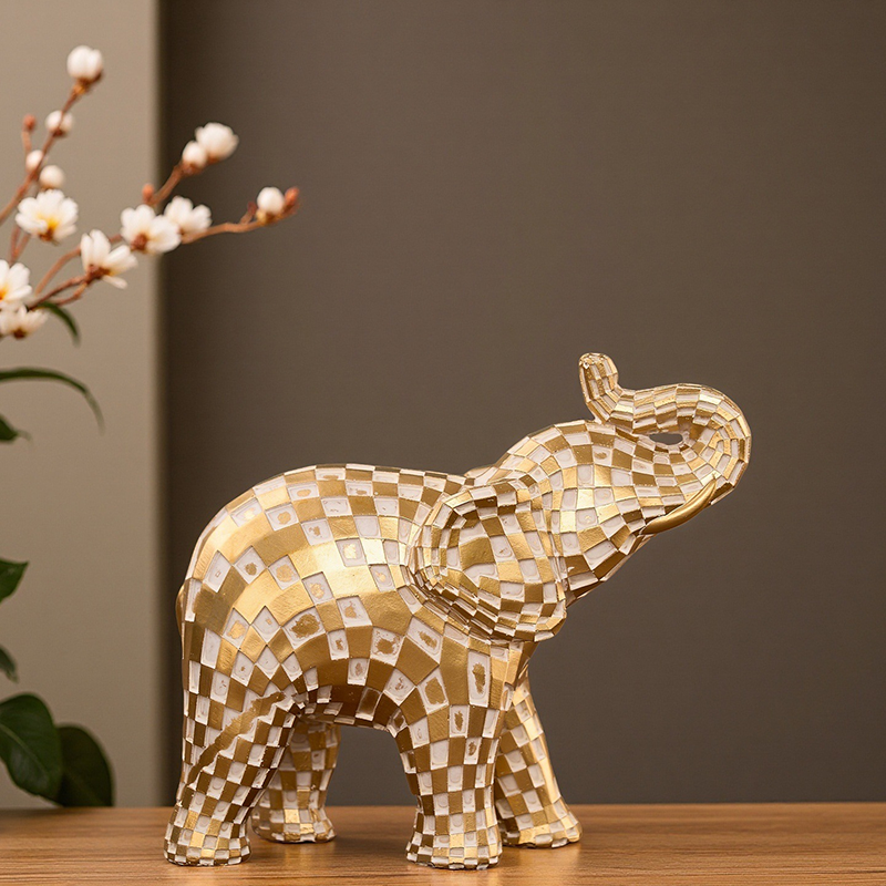 High-end gold elephant ornament