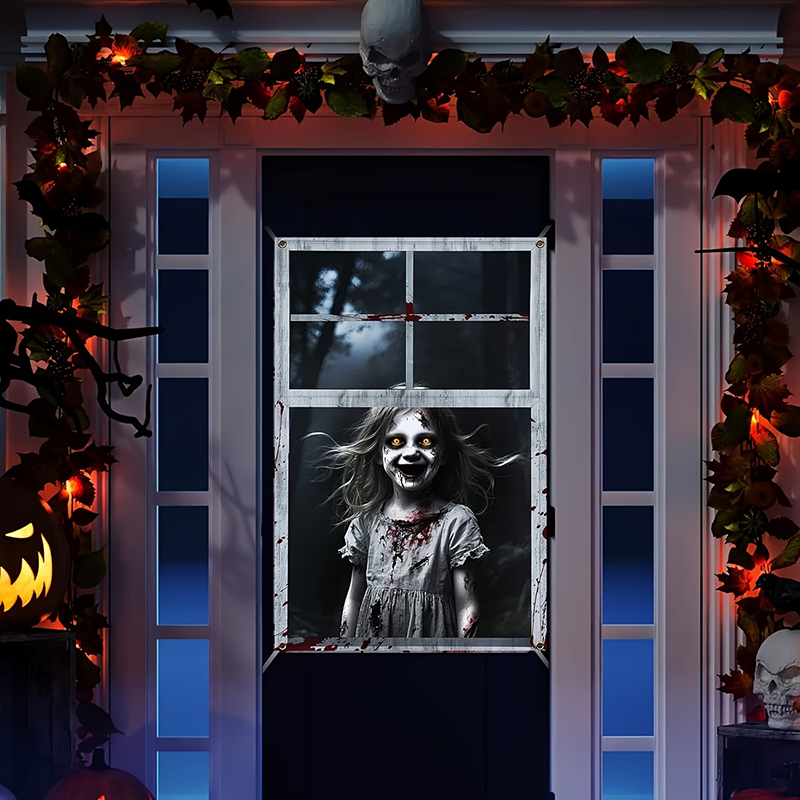 Halloween Spooky Window Fabric Decoration
