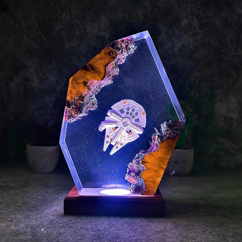 Spaceship Epoxy Resin Lamp