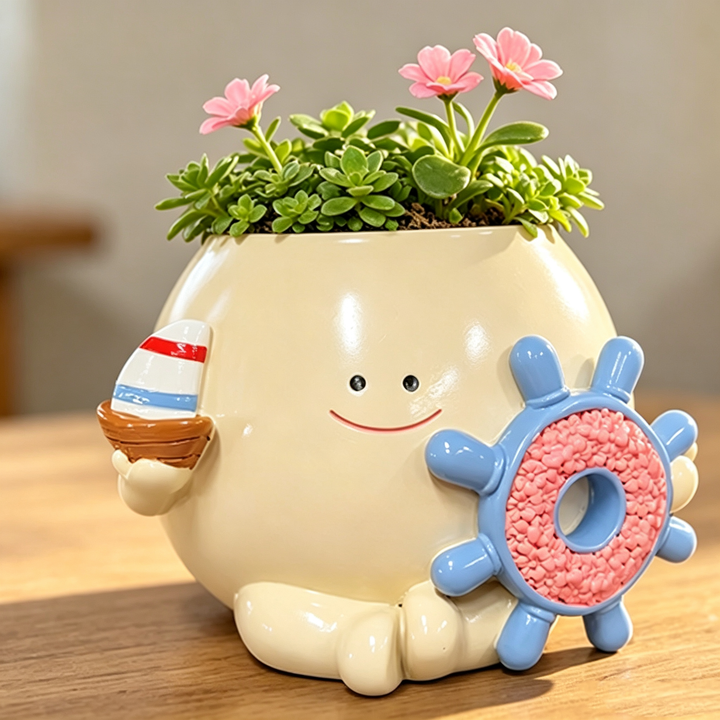 Fun resin succulent planter
