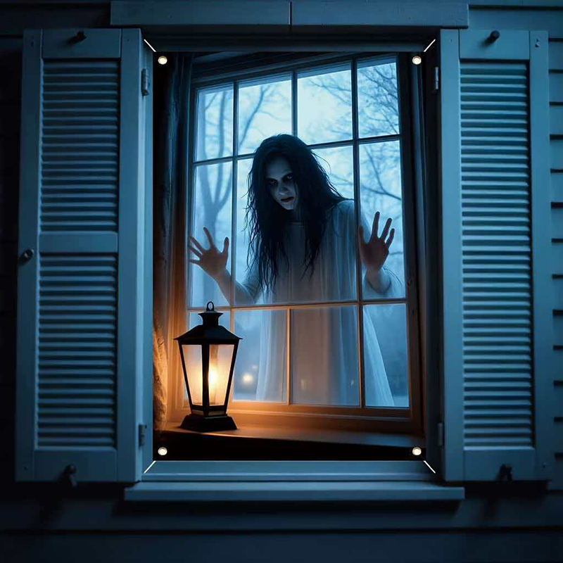 Halloween Spooky Window Fabric Decoration