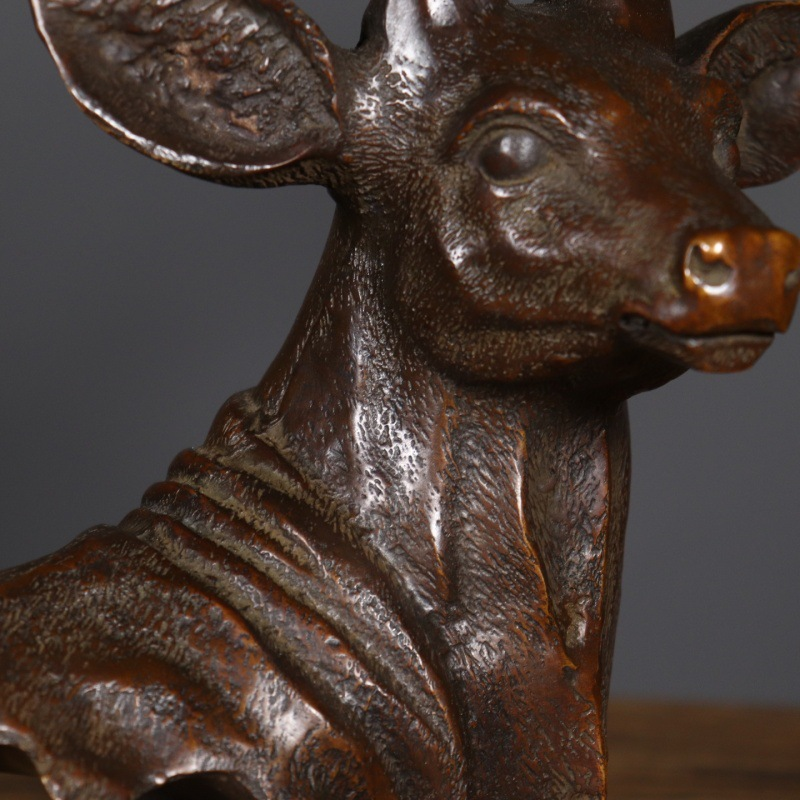 High-end copper deer head ornament