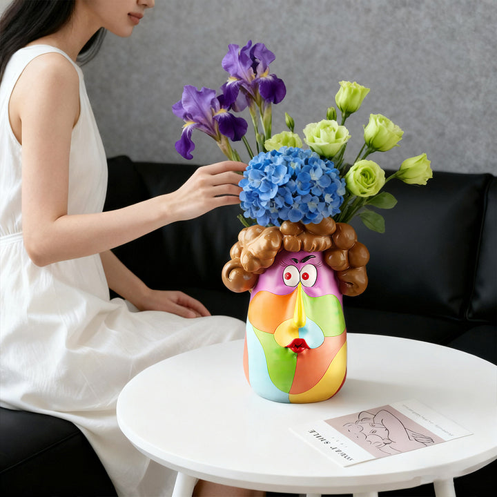 Artistic Face Planter Sculpture