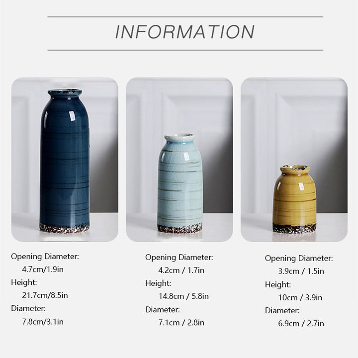 Multicolor Crackle-Glazed Ceramic Vase