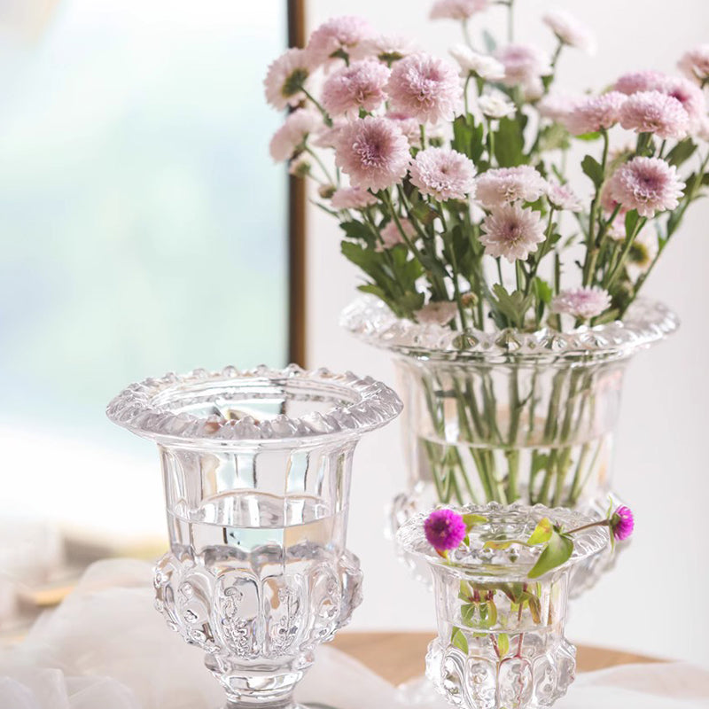 Roman-style pedestal vase for flower arranging