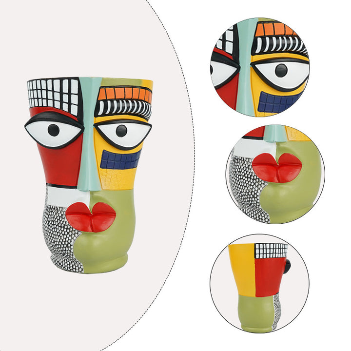 Artistic Face Planter Sculpture