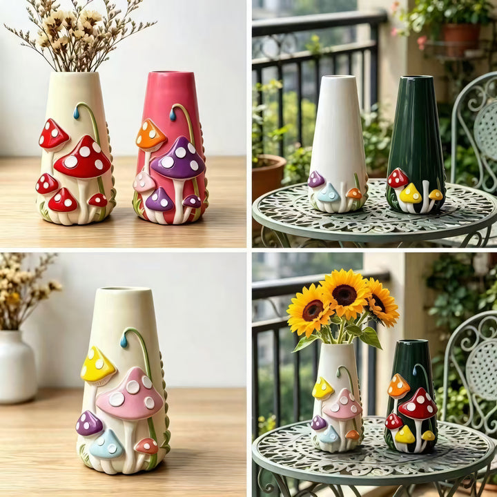 New mushroom-shaped resin flowerpot