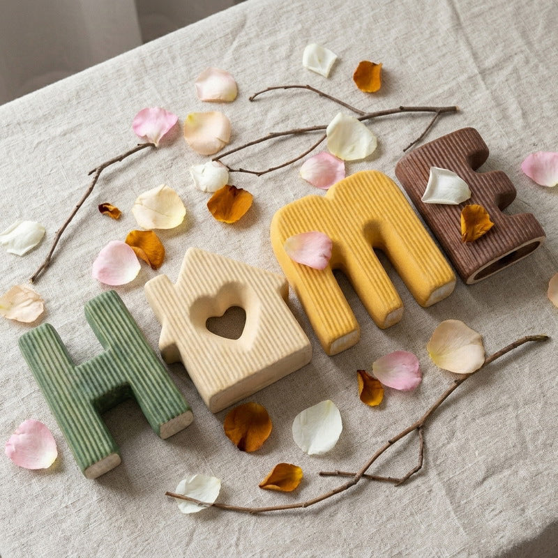 "HOME" Letter Ceramic Vase Set Gift