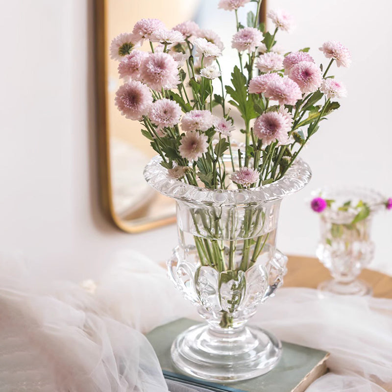 Roman-style pedestal vase for flower arranging