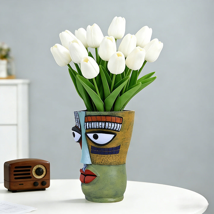 Artistic Face Planter Sculpture