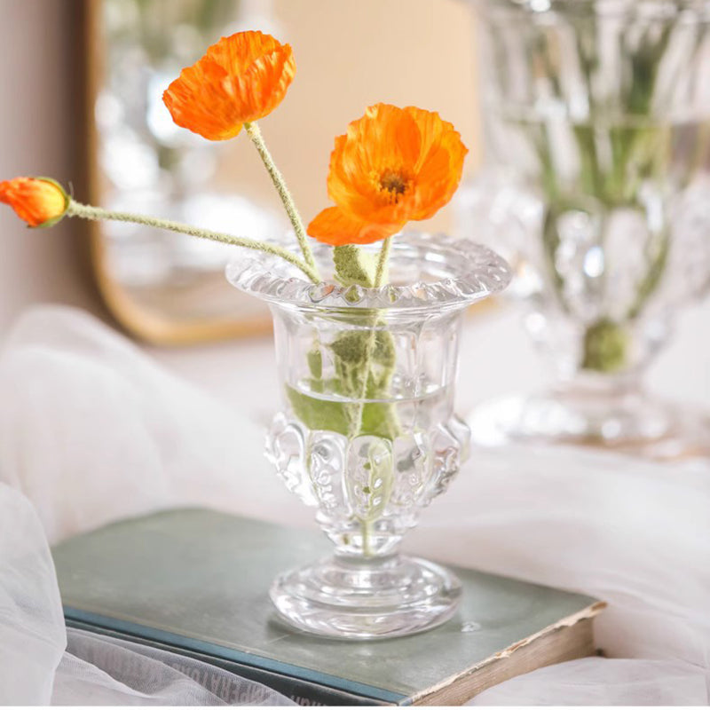 Roman-style pedestal vase for flower arranging
