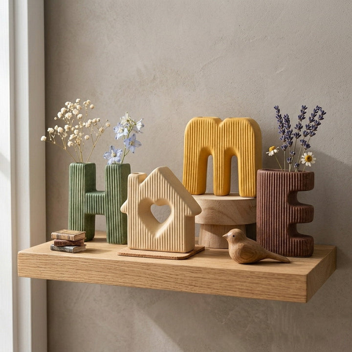 "HOME" Letter Ceramic Vase Set Gift