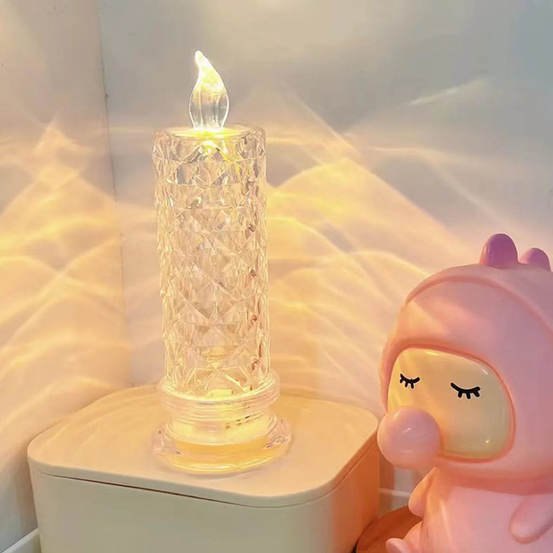 LED electronic candle with rose pattern (plastic)