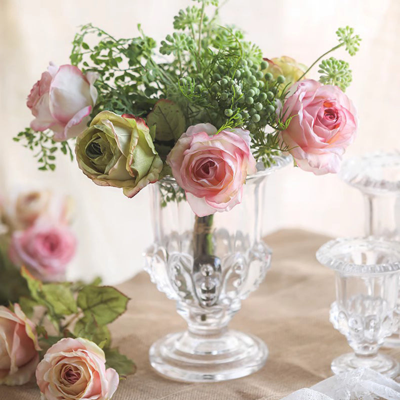 Roman-style pedestal vase for flower arranging