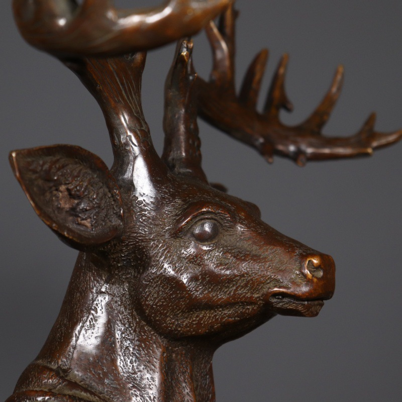 High-end copper deer head ornament