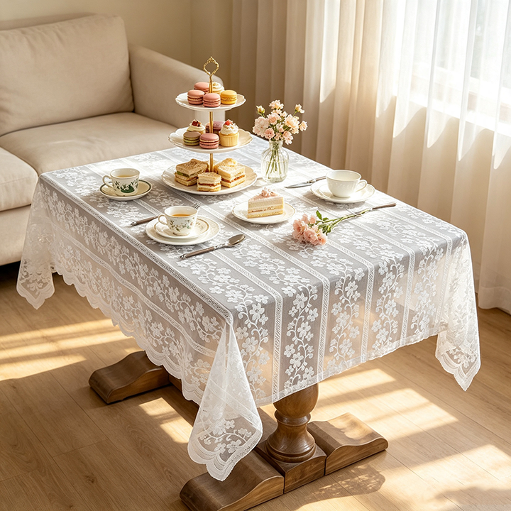 Affordable Luxury French-Style Climbing Floral Tablecloth