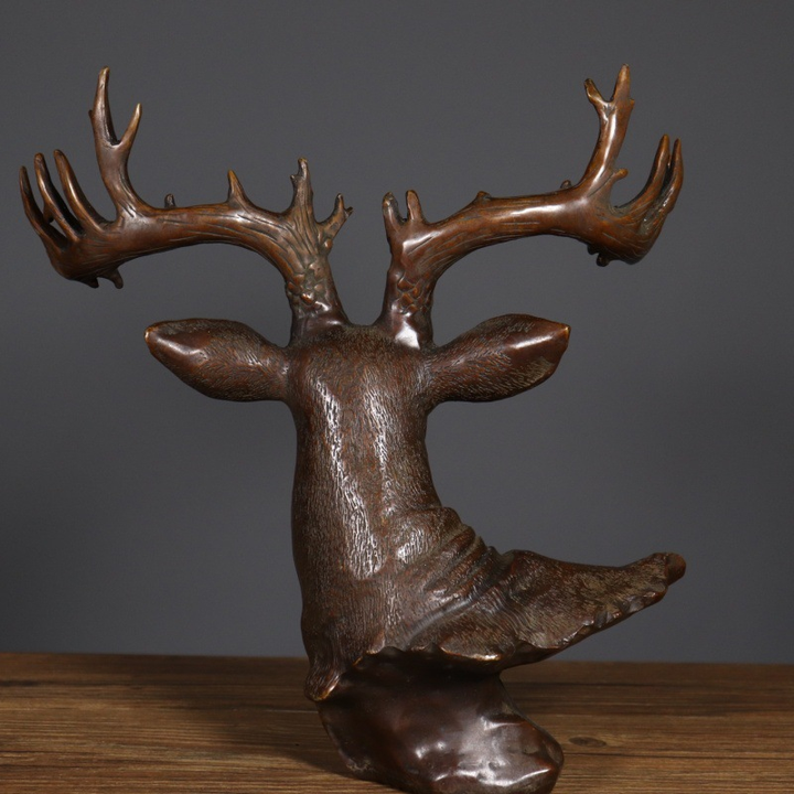 High-end copper deer head ornament