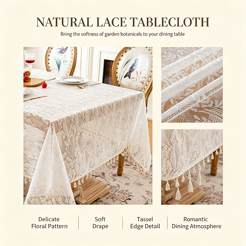 Affordable Luxury French Rose Lace Tablecloth
